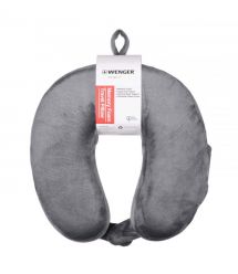 Wenger Подушка флисовая, Memory Foam Travel Neck Pillow, серая