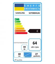 Samsung Монитор 27" S80UD HDMI, DP, USB, USB-C, MM, IPS, 3840x2160