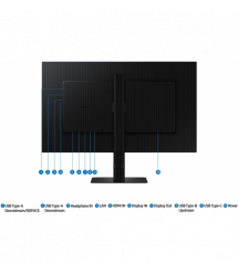 Samsung Монитор 27" S60UD HDMI, DP, USB, USB-C, MM, IPS, 2560x1440, 100Hz, 1ms