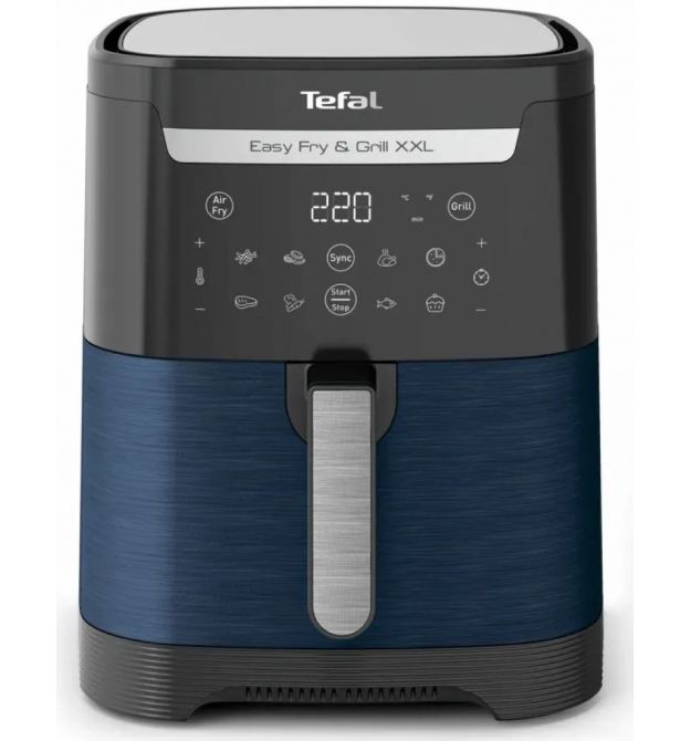 Tefal Мультипечь EasyFry&Grill XXL, 1830Вт, чаша-6.5л, сенсорное управл., 8 програм, пластик, серо-синий