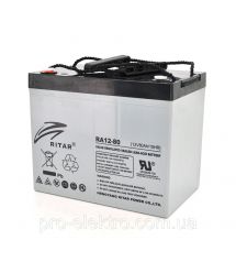 Акумуляторна батарея AGM RITAR RA12-80, Gray Case, 12V 80.0Ah ( 350 x 167 x 182 ) Q1