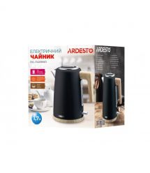 ARDESTO Электрочайник EKL-F420WWD, 1.7л, металл, мат, Strix, черный