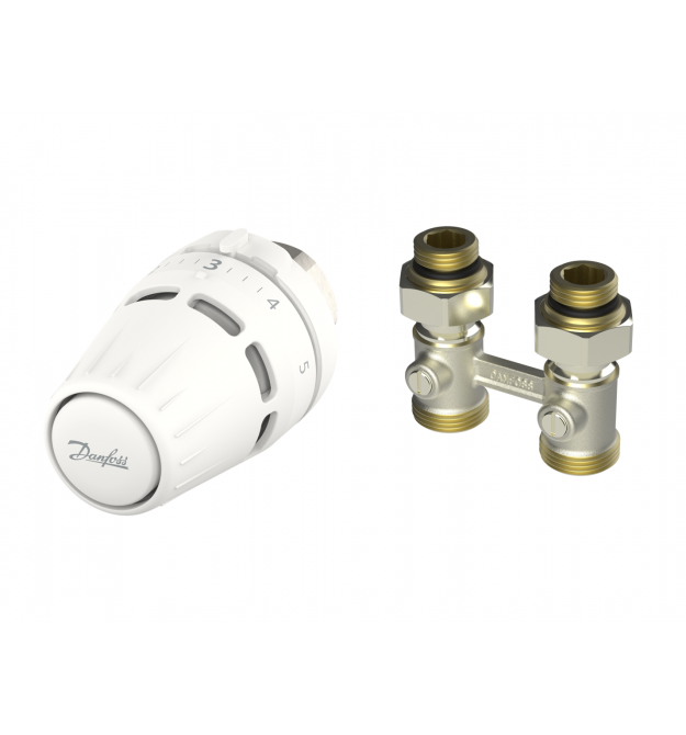 Комплект термостатический Danfoss Regus M30x1.5 + RLV-KB нижнее подкл, 1/2" прямой