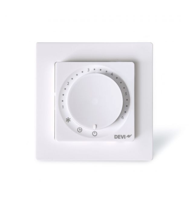 DEVI Терморегулятор DEVIreg Basic +4...45° механический программируемый Bluetooth встроенный 16A 230В белый