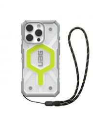 UAG Чехол+ремешок для iPhone 16 Pro, Pathfinder Clear Magsafe, Active Neon Lanyard