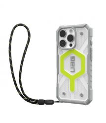 UAG Чехол+ремешок для iPhone 16 Pro, Pathfinder Clear Magsafe, Active Neon Lanyard