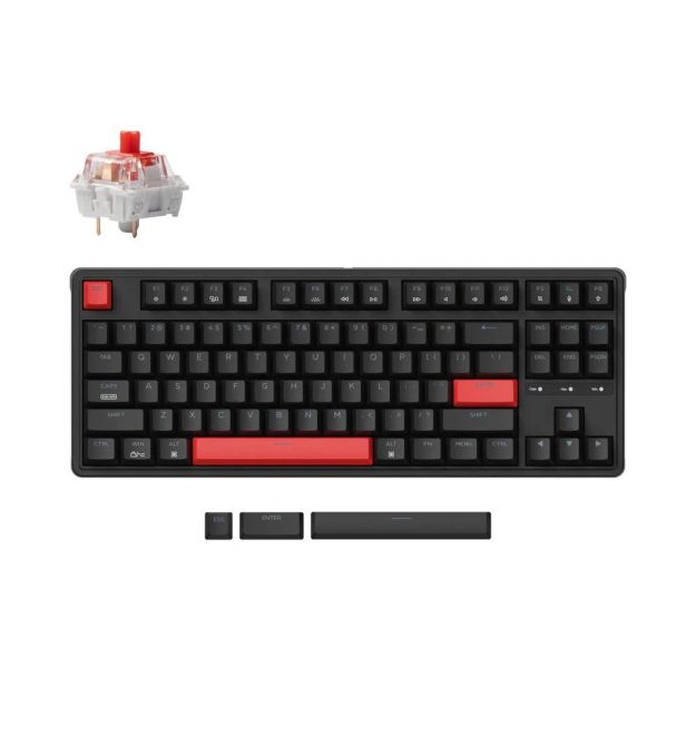 Keychron Клавиатура механическая C3 Pro 87Key, K pro Red, USB-A, QMK, Hot-swap, EN/UKR, RGB, черный