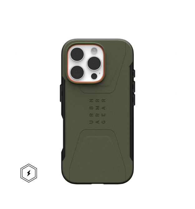 UAG Чехол для iPhone 16 Pro, Civilian Magsafe, Olive Drab