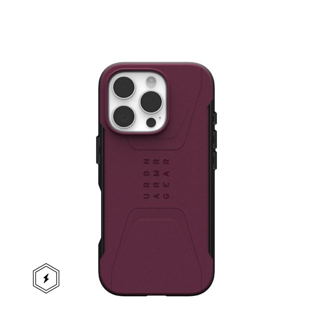 UAG Чехол для iPhone 16 Pro, Civilian Magsafe, Bordeaux