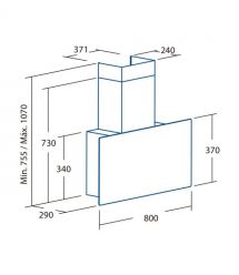 Cata & Can Вытяжка наклонная Roca, 80см, 1400м.куб/ч, Greco 80 wh, белый