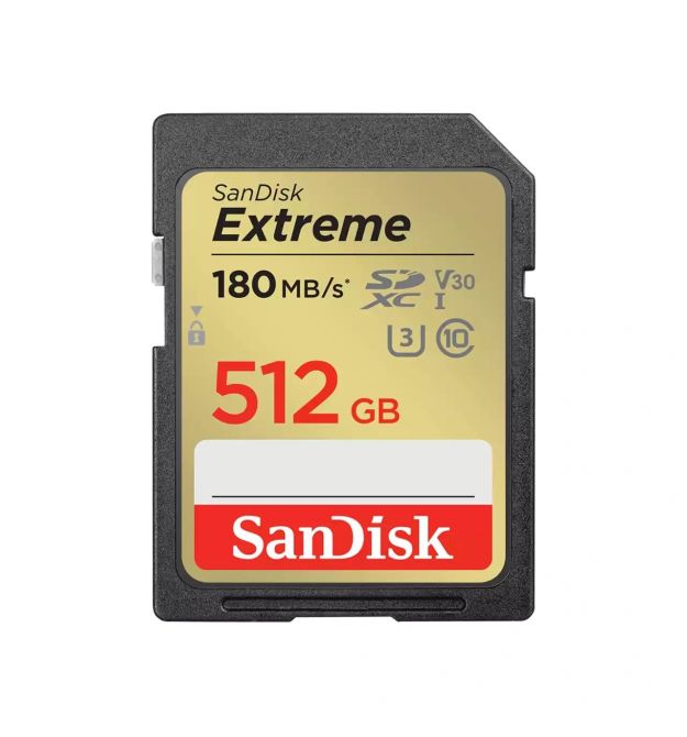 SanDisk Карта памяти SD 512GB C10 UHS-I U3 R180/W130MB/s Extreme V30