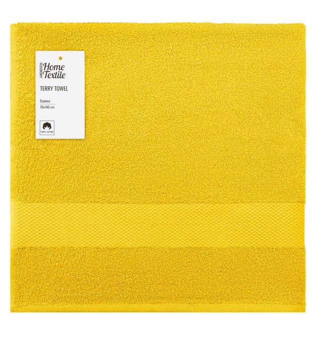 ARDESTO Полотенце махровое Essence 70х140см, 100% хлопок, желтый