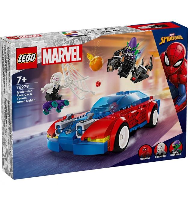 LEGO Конструктор Marvel Автомобиль для гонки Человека-Паука и Зеленый Гоблин с ядом Венома