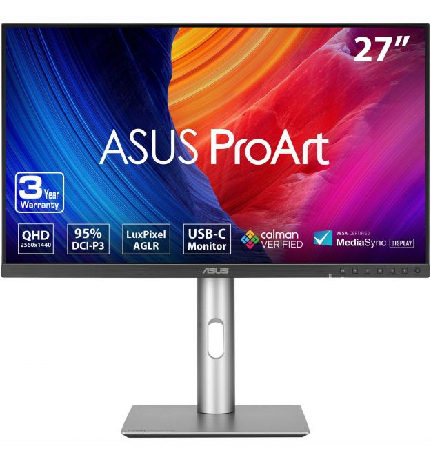 ASUS Монитор 27" ProArt PA278CFRV HDMI, 2xDP, USB-C, 3xUSB, MM, IPS, 2560x1440, 100Hz, 5ms, DCI-P3 95%, AdaptiveSync, Piv