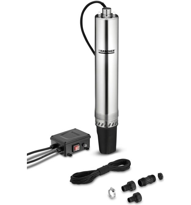 Karcher Насос скважинный ВР 4 Deep Well, 700 Вт, 4600 л/г, 43 м, 4.3 бар, 12 м, 150 мм, 35 °C, G1, 7.14 кг