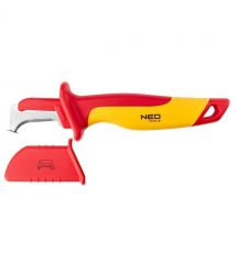 Нож монтерский Neo Tools, диэлектрический, для работ под напряжением 1000В, изогнутое лезвие, 180мм