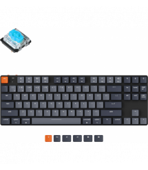 Keychron Клавиатура механическая K1SE 87Key, Gateron Blue, BT/USB-A, Low Profile, EN/UKR, White Led, черный