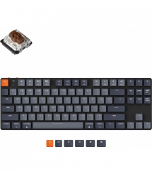 Keychron Клавиатура механическая K1SE 87Key, Gateron Brown, BT/USB-A, Low Profile, EN/UKR, White Led, черный