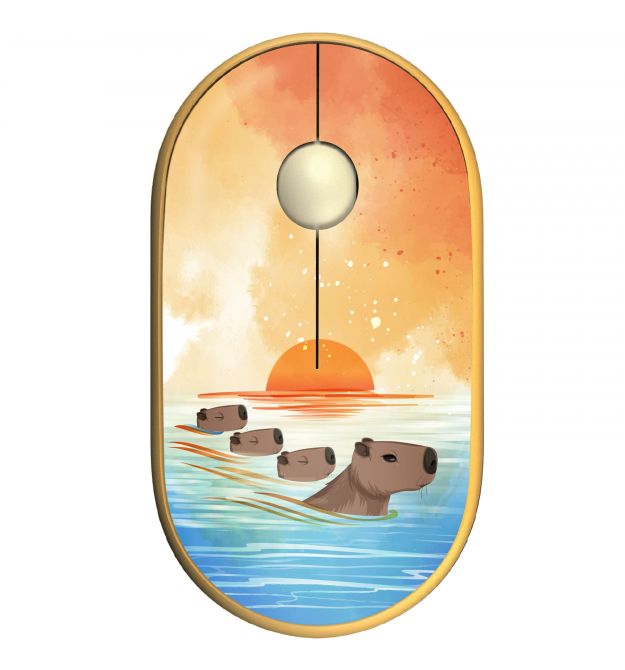 2E Мышь MF300 CAPYBARA:SUNSET Silent WL BT, желтый