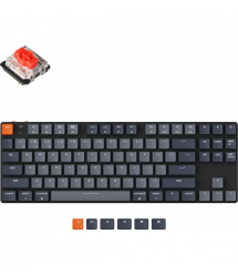 Keychron Клавиатура механическая K1SE 87Key, Gateron Red, BT/USB-A, Low Profile, EN/UKR, White Led, черный