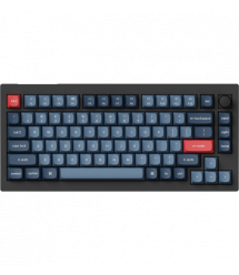 Keychron Клавиатура механическая V1 Max 84Key, Gateron Jupiter Red, WL/BT/USB-A, QMK, Hot-swap, Knob, EN/UKR, RGB, черный