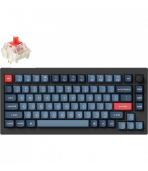 Keychron Клавиатура механическая V1 Max 84Key, Gateron Jupiter Red, WL/BT/USB-A, QMK, Hot-swap, Knob, EN/UKR, RGB, черный