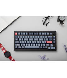 Keychron Клавиатура механическая V1 Max 84Key, Gateron Jupiter Red, WL/BT/USB-A, QMK, Hot-swap, Knob, EN/UKR, RGB, черный