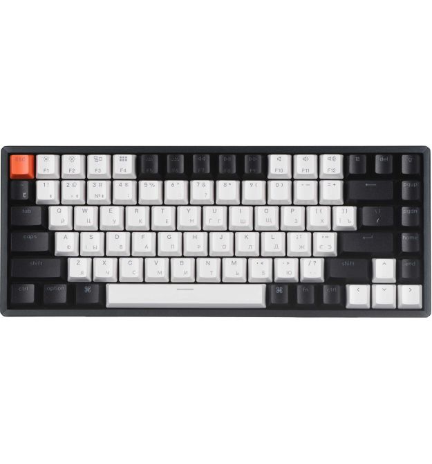 Keychron Клавиатура механическая K2 84Key, Gateron G pro Blue, BT/USB-A, EN/UKR, White Led, черный