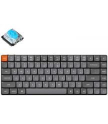 Keychron Клавиатура механическая K3 Max 84Key, Gateron MX 2.0 Blue, WL/BT/USB-A, QMK, Hot-swap, EN/UKR, RGB, черный