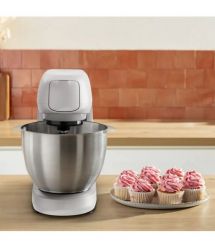 Tefal Кухонная машина Bake Partner 1100Вт, чаша-металл, корпус-пластик, насадок-8, белый