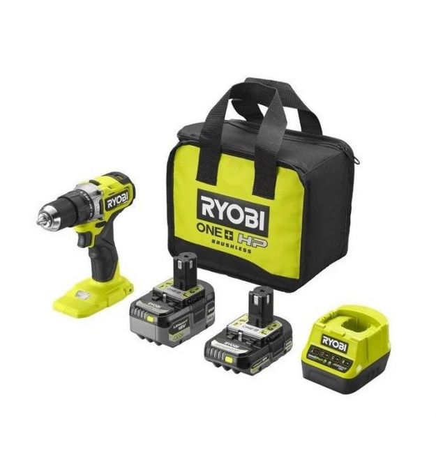 Ryobi Шуруповерт-дрель аккумуляторный ONE+ HP RPD18C-242S 18В 1х2А·ч 1х4А·ч ЗУ 54Нм 450·1700об·хв 1кг сумка