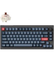 Keychron Клавиатура механическая V1 Max 84Key, Gateron Jupiter Brown, WL/BT/USB-A, QMK, Hot-swap, Knob, EN/UKR, RGB, черный