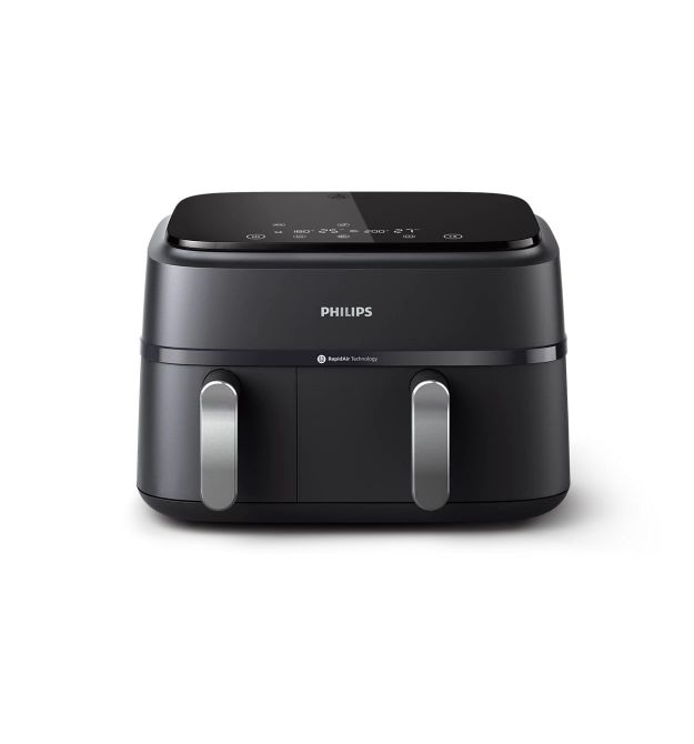 Philips Мультипечь Ovi Dual 2750Вт, чаша-6+3л, сенсорное управл., 2 контейнера, 8 авто. программ, пластик, чорний