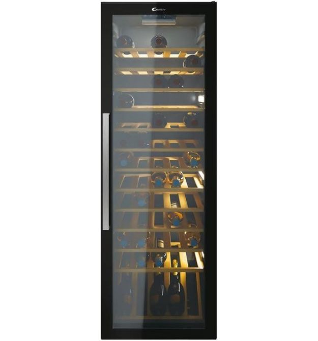 Candy Холодильник для вина, 146x49х55, холод.отд.-198л, зон - 1, бут-82, ST, дисплей, черный