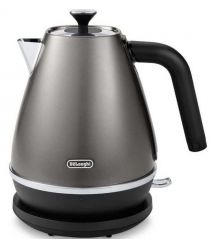 Delonghi Электрочайник Distinta Titanium, 1.7л, Strix, металл, серый