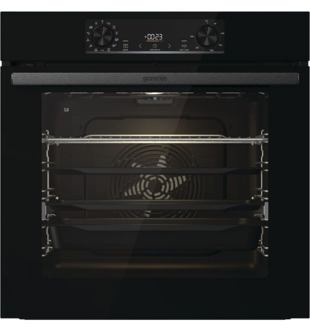 Gorenje Духовой шкаф электрический, 77л, A+, пар, дисплей, пиролиз, черный