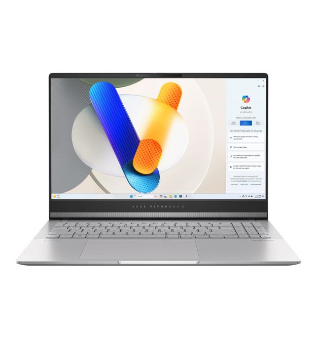 ASUS Ноутбук Vivobook S 15 M5506UA-MA043 15.6" 2.8K OLED, AMD R9-8945HS, 32GB, F1TB, UMA, NoOS, Серебристый