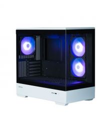 Zalman Корпус P30 без БП, 1xUSB3.0, 1xUSBType-C, 3x120мм ARGB, VGA 420мм, LCS ready, TG Side Panel, mATX, чёрный/белый