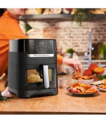 Tefal Мультипечь Easy Fry&Grill Vision Window, 1550Вт, чаша-4.2л, сенсорное управл., с окошком, пластик, черный