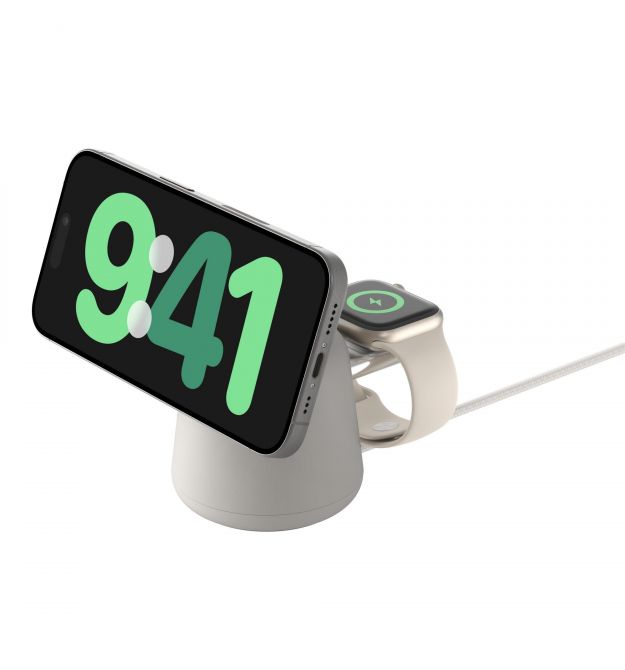 Belkin Беспроводное зарядное устройство 2in1 MagSafe iPhone/Watch/AirPods, Sand Mass