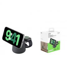 Belkin Беспроводное зарядное устройство 2in1 MagSafe iPhone/Watch/AirPods, Charcoal Mass