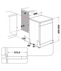 Whirlpool Посудомоечная машина, 14компл., A++, 60см, дисплей, инв., нерж