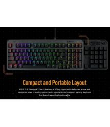 ASUS Клавиатура механическая TUF Gaming K3 Gen II, 97key, Optical-Mechanical RGB Switch, USB-A, EN/UK, чёрный