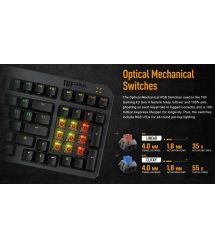 ASUS Клавиатура механическая TUF Gaming K3 Gen II, 97key, Optical-Mechanical RGB Switch, USB-A, EN/UK, чёрный