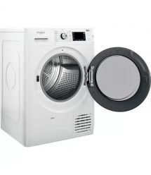 Whirlpool Сушильная машина тепловой насос, 9кг, A++, 65см, дисплей, люк черный, белый