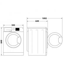 Whirlpool Сушильная машина тепловой насос, 9кг, A++, 65см, дисплей, люк черный, белый