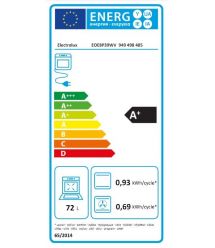 Electrolux Духовой шкаф электрический, 72л, A+, пар, дисплей, конвекция, пиролиз, телескопические направляющие, белый