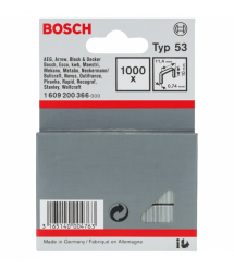 Bosch Скобы, тип 53, 10х11,4х0,74 мм, 1000шт