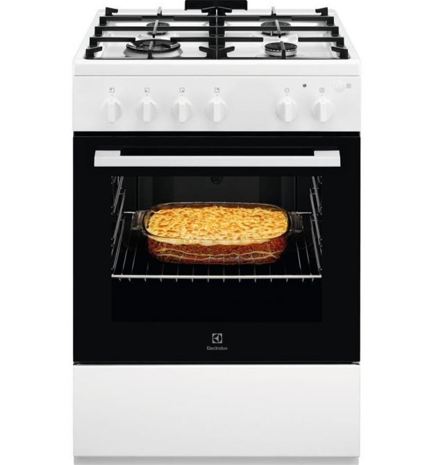 Плита Electrolux газова, 59л, 60x60см, чавун, білий