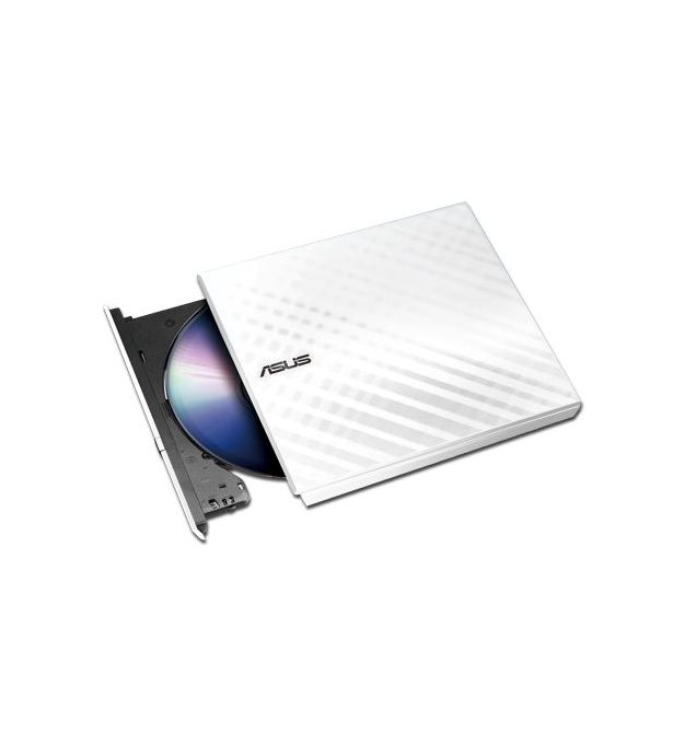 ASUS Привод оптический портативный SDRW-08D2S-U LITE DVD+-R/RW burner USB2.0 белый Retail Box Slim